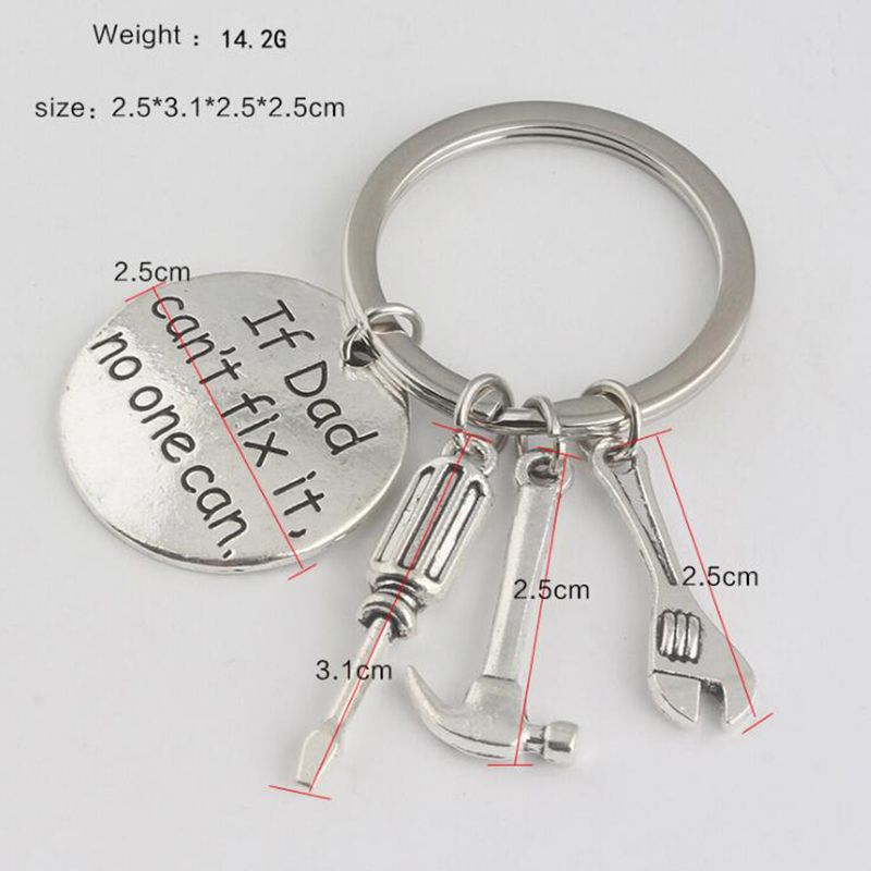 Hot Sell Stainless Key Rings Key Chains If Dad Can'T Fix It No One Can