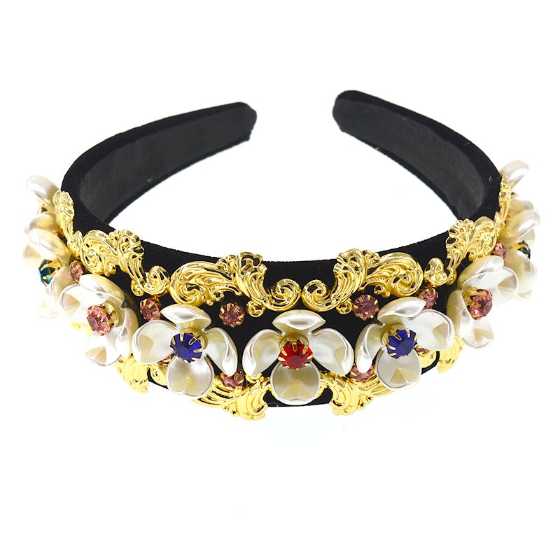 2020 Baroque Vintage Forehead Head Jewelry Colorful Flowers Fashion ...