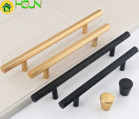 3 75 5 6 3 7 55 Brass Black Hexagon Pulls Dresser Knobs