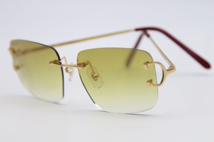 Rimless Aviator Sunglasses Oversized Metal Top Unisex Fashion