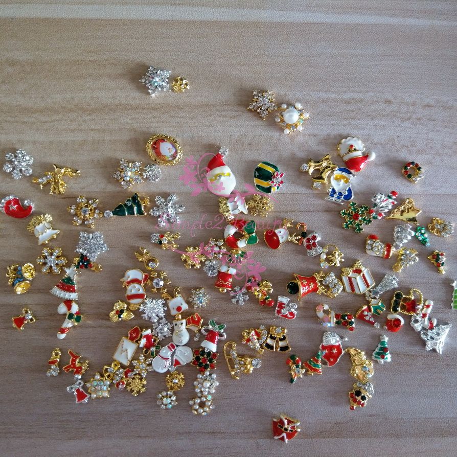 Mix Different Styles Xmas Theme 3d Alloy Charms Salon Acrylic Nail Mix Different Styles Xmas Theme 3d Alloy Charms Salon Acrylic Nail