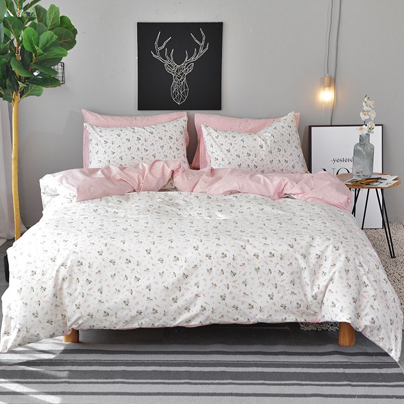White Flowers Duvet Cover Set Twin Queen King Size Bedding Sets Pink White Flowers Duvet Cover Set Twin Queen King Size Bedding Sets Pink 100 Cotton Bed Sheet Pillow Case Fl Quilt Covers Duvets Full