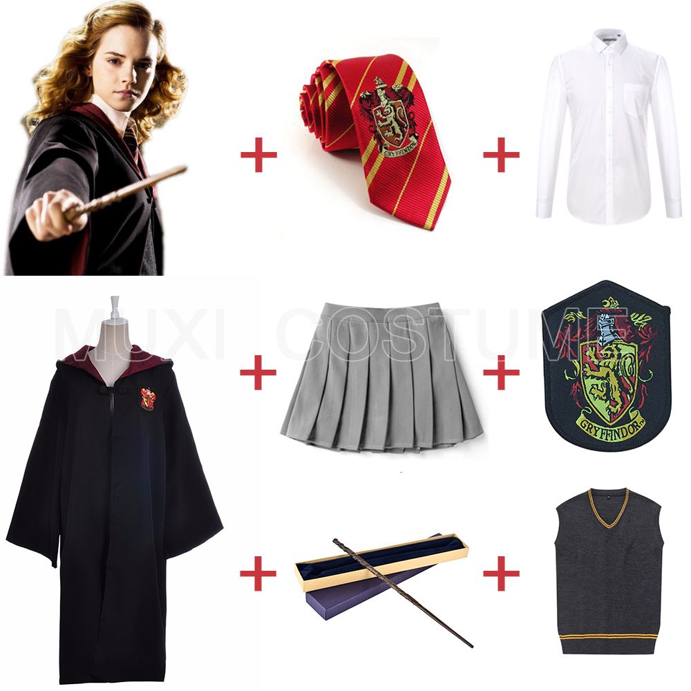Gryffindor Uniform Hermione Granger Cosplay Costume Adult Halloween Party New