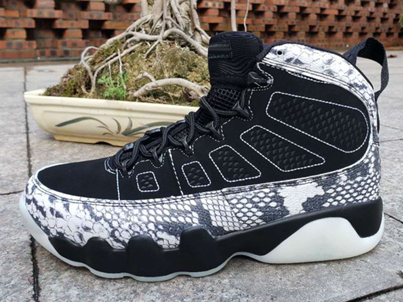 New Jumpman 9 Black Grey Snakeskin White Grey Snakeskin Basketball ...