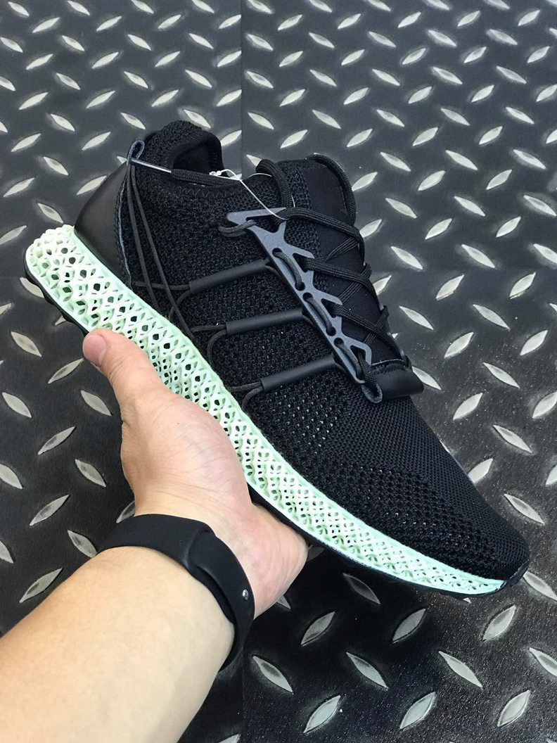 2019 Futurecraft 4D Running Shoes Men'S And Women'S Green Three Piece