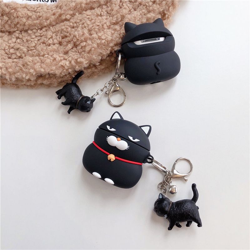 2021 New Model Beard Cute Pet Black Cat Airpods 2 1 Case 2021 New Model Beard Cute Pet Black Cat Airpods 2 1 Case