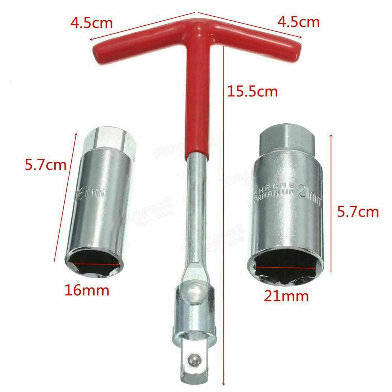 2020 Spark Plug Removal Tool 16mm & 21mm Flexible Spanner Socket 4 17 T
