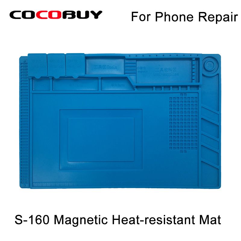 UK 45x30cm Soldering Maintenance Platform Heat Insulation Silicone Pad Desk Mat