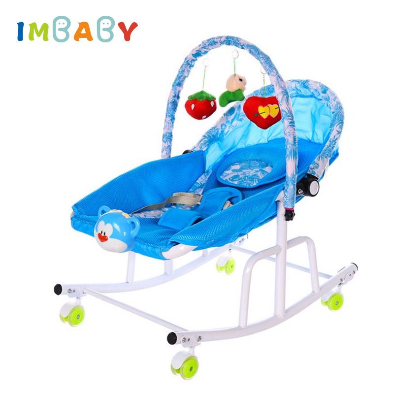 Imbaby Baby Cradle With Light Music Player Cradle Swings For Baby Disassemble Metal Children Bassinet Rocking Chair For Newborns