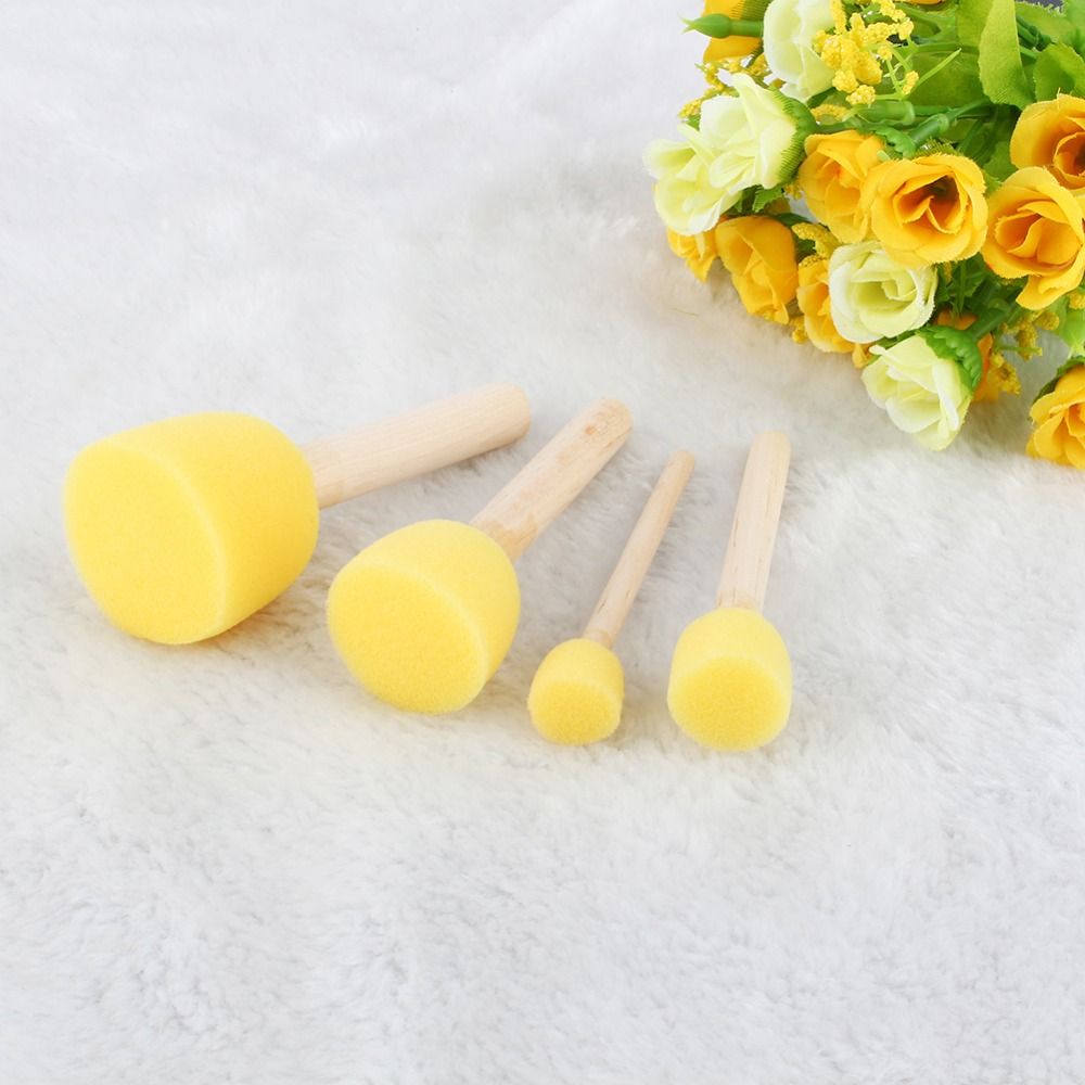 2021 *10 Stencil Brush Wooden Handle Sponge Foam Brush Furniture Art