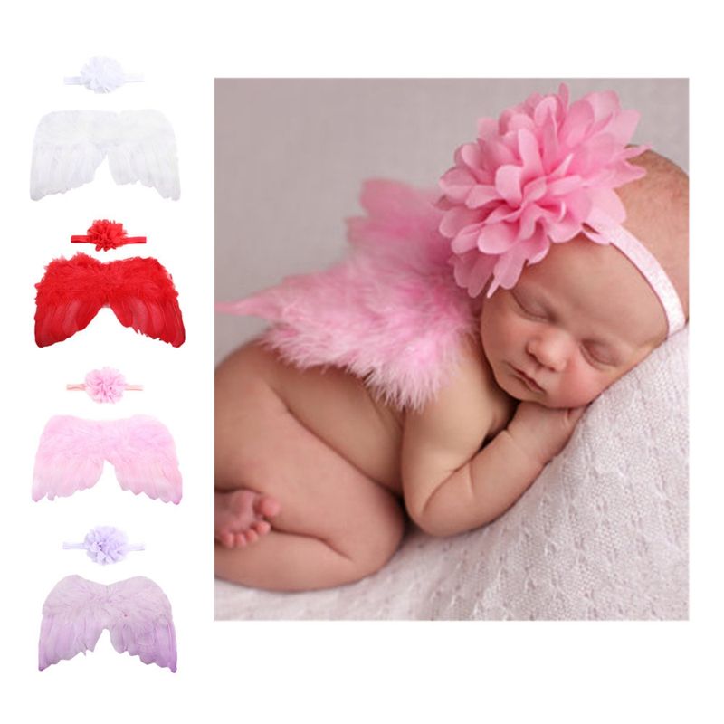 Baby Angel Wings + Hairbands Set European And American Children'S Photo ...