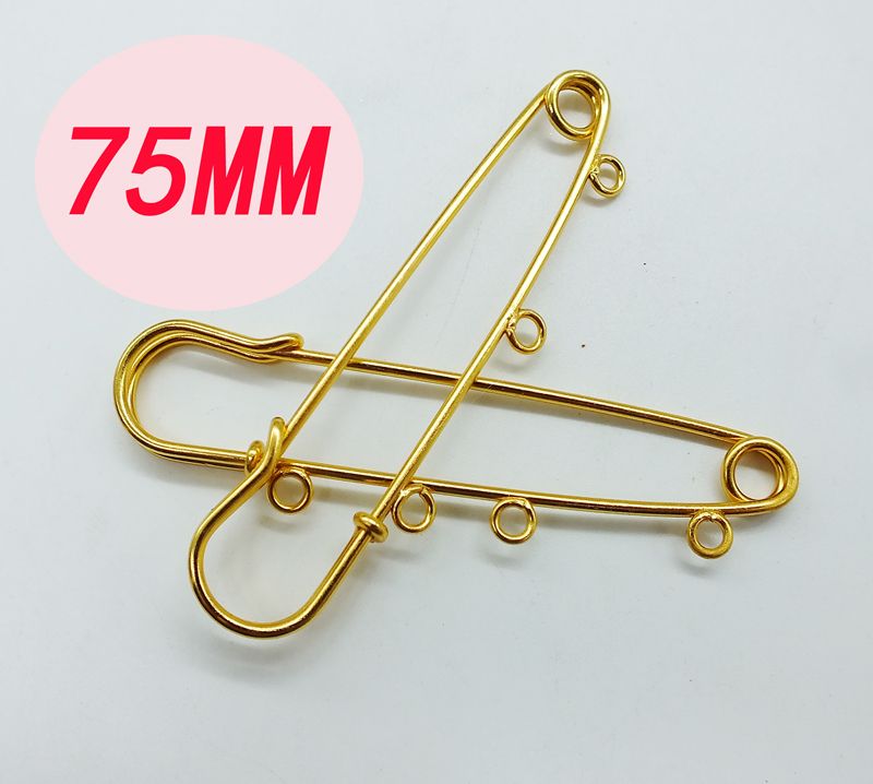 Download 2020 75mmGold Color BColor Brooch Findings Safety Pins Connector Dangle DIY Making Charms ...