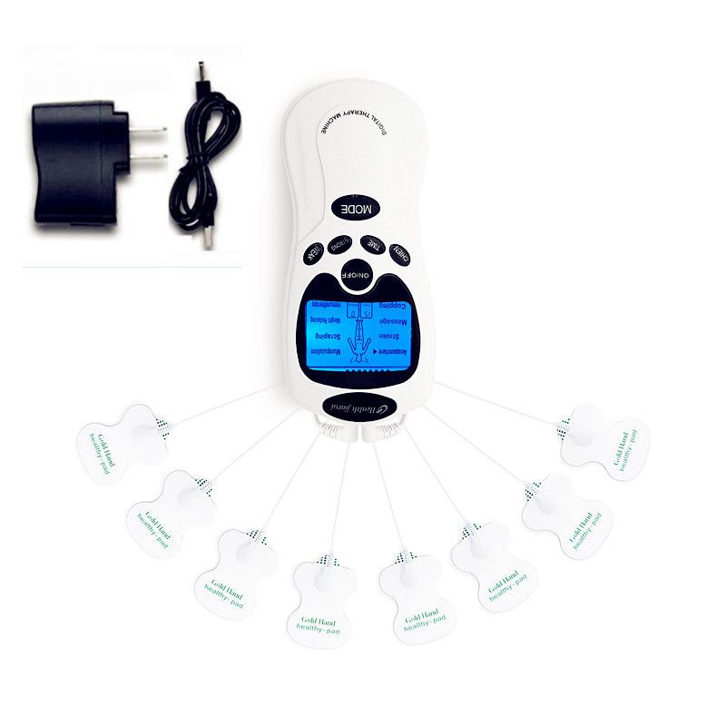 Dual Output 8 Electrodes Electric Unit Body Massager Machine Electronic