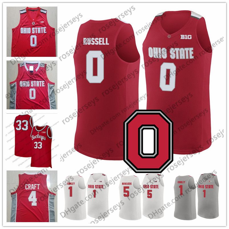 2019 Custom Ohio State Buckeyes 0 Russell 1 Conley 4 Craft 22 Jackson
