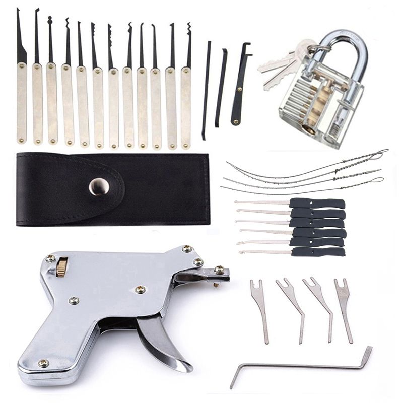 New Unlocking Lock Pick Tools Set Key Extractor+Transparent Practice