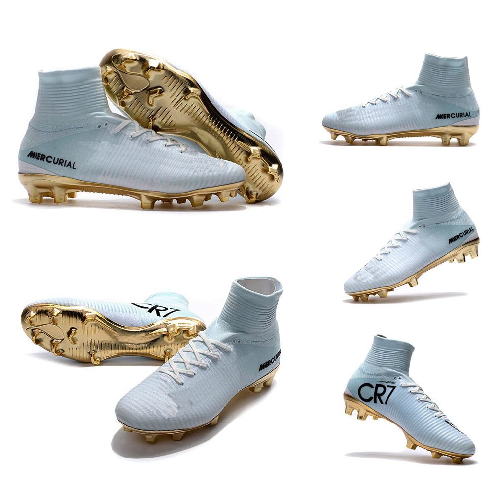 white cr7 soccer cleats