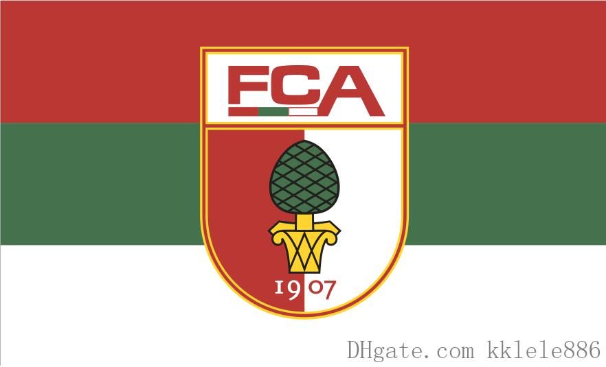 Compre Bandera Del FC Augsburg 90 X 150 Cm Poliéster Club De Fútbol