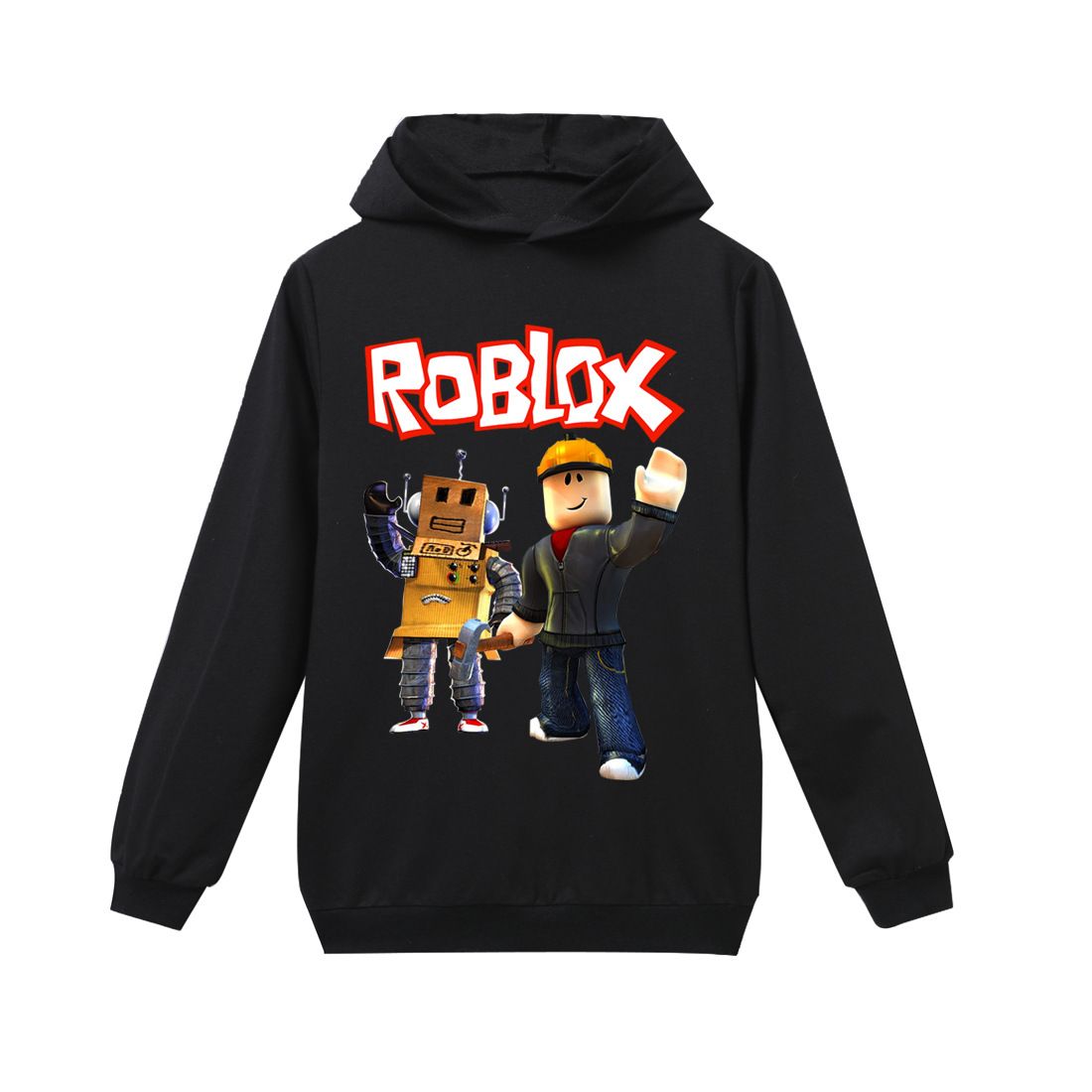 Cappa Firmata Da Uomo Bianca Roblox Fortress Night 100 Cotone Primavera E Autunno Felpa Con Cappuccio Per Bambini Grandi Indossare Maglietta A - 
