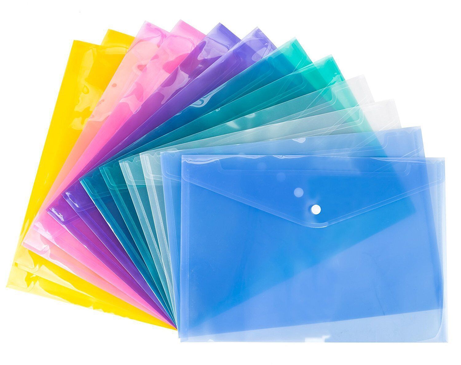 A4 Document File Bags With Snap Button Transparent Filing