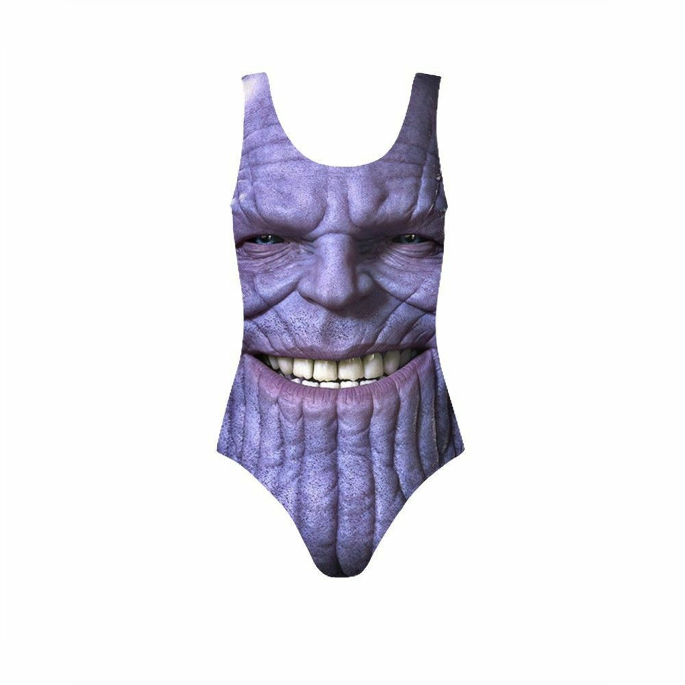 Print Swimsuit Thanos Beachwear One Bathing Bikini Thong Suits Piece Avengers lFuK3c5JT1