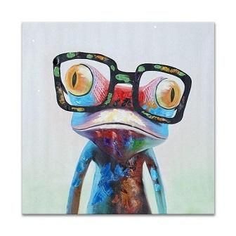 2021 Happy Frog Wearing Glasses HandPainted Modern Abstract Wall Art ...