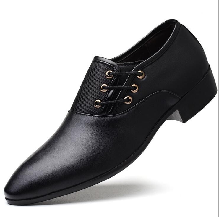 Fashion Leather Business Office Shoes For Men Vintage Brief Mens ...