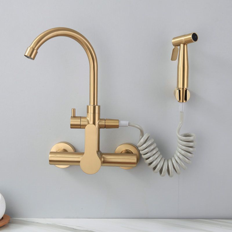 Kitchen Sink Faucet Hot Cold Sink Mixer Tap Washing Basin Wall