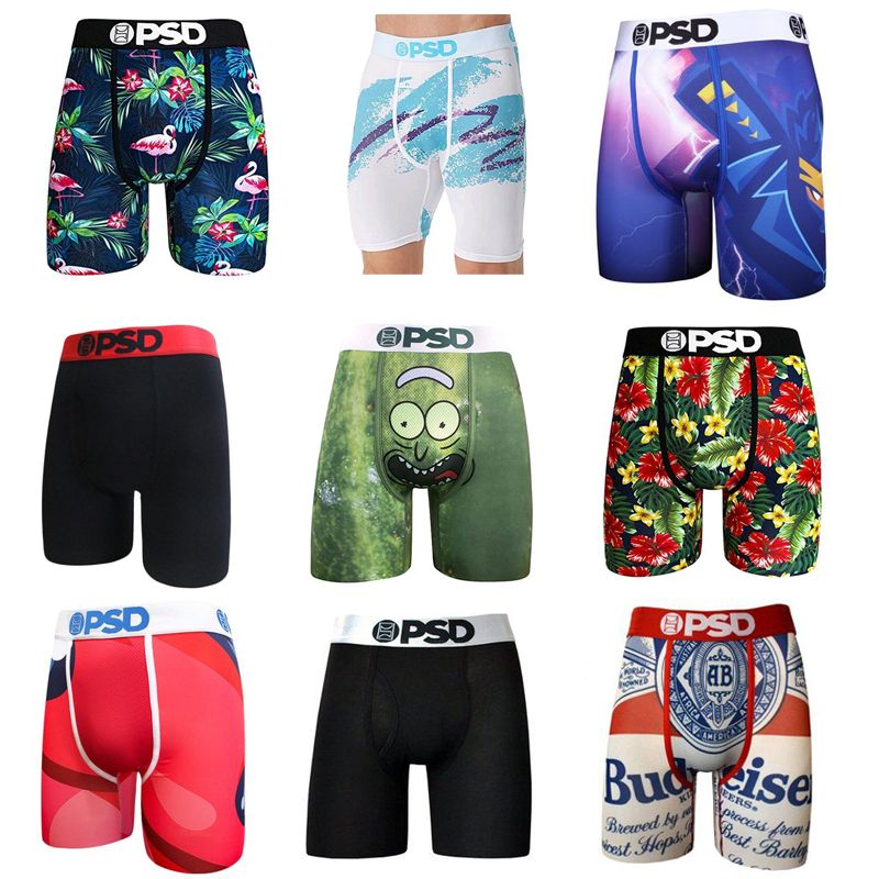 2020 Random Styles PSD Underwear Men Unisex Boxers Breif Pattern Sports Hip Hop Rock Excise