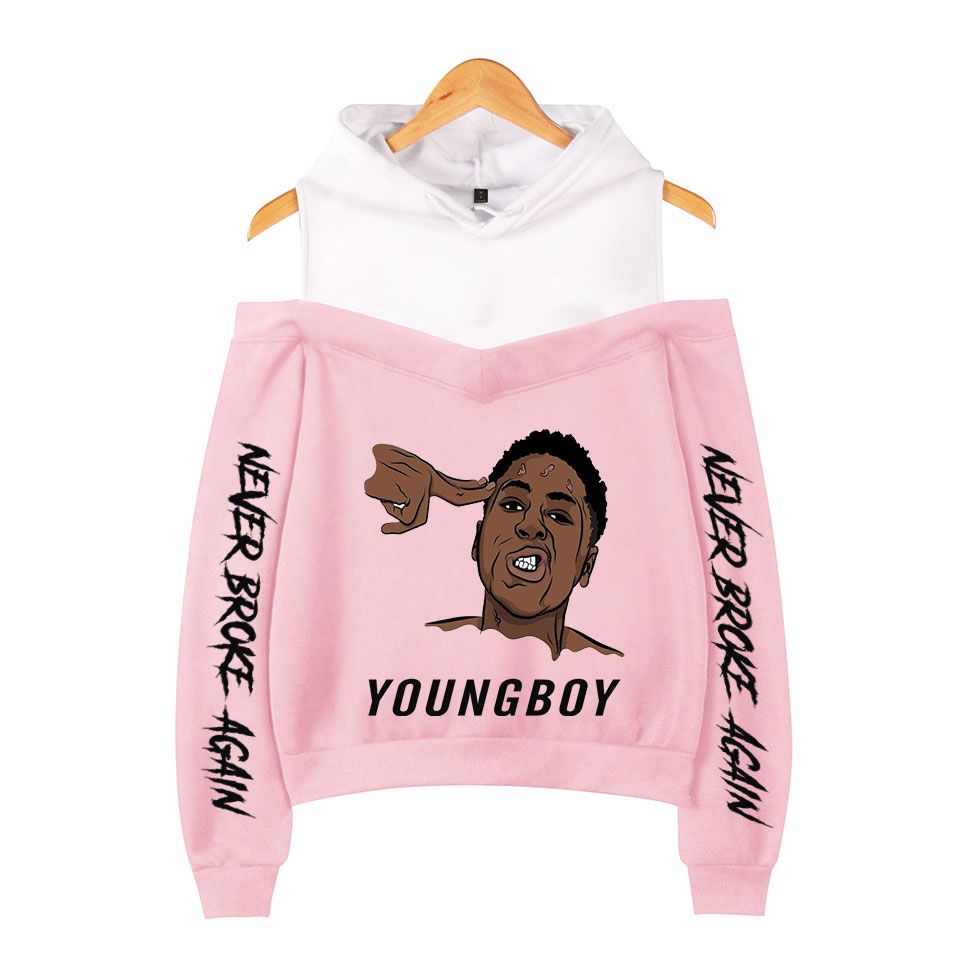 2020 YoungBoy Never Broke Again Hoodies For Girls Off The Shoulder