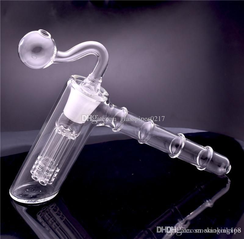 2020 High Quality Glass Hammer Bong 6 Arm Perc Glass Percolator Bubbler Handle Smoking Water