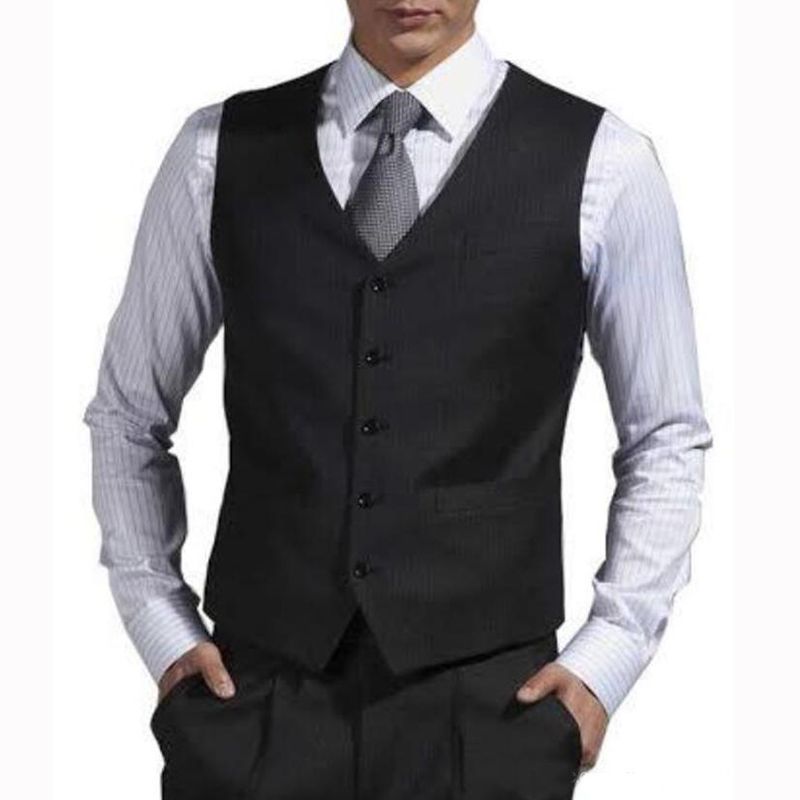 Wholesale Black Formal Men Suits Vests Custom Made Wedding Groom Vest ...