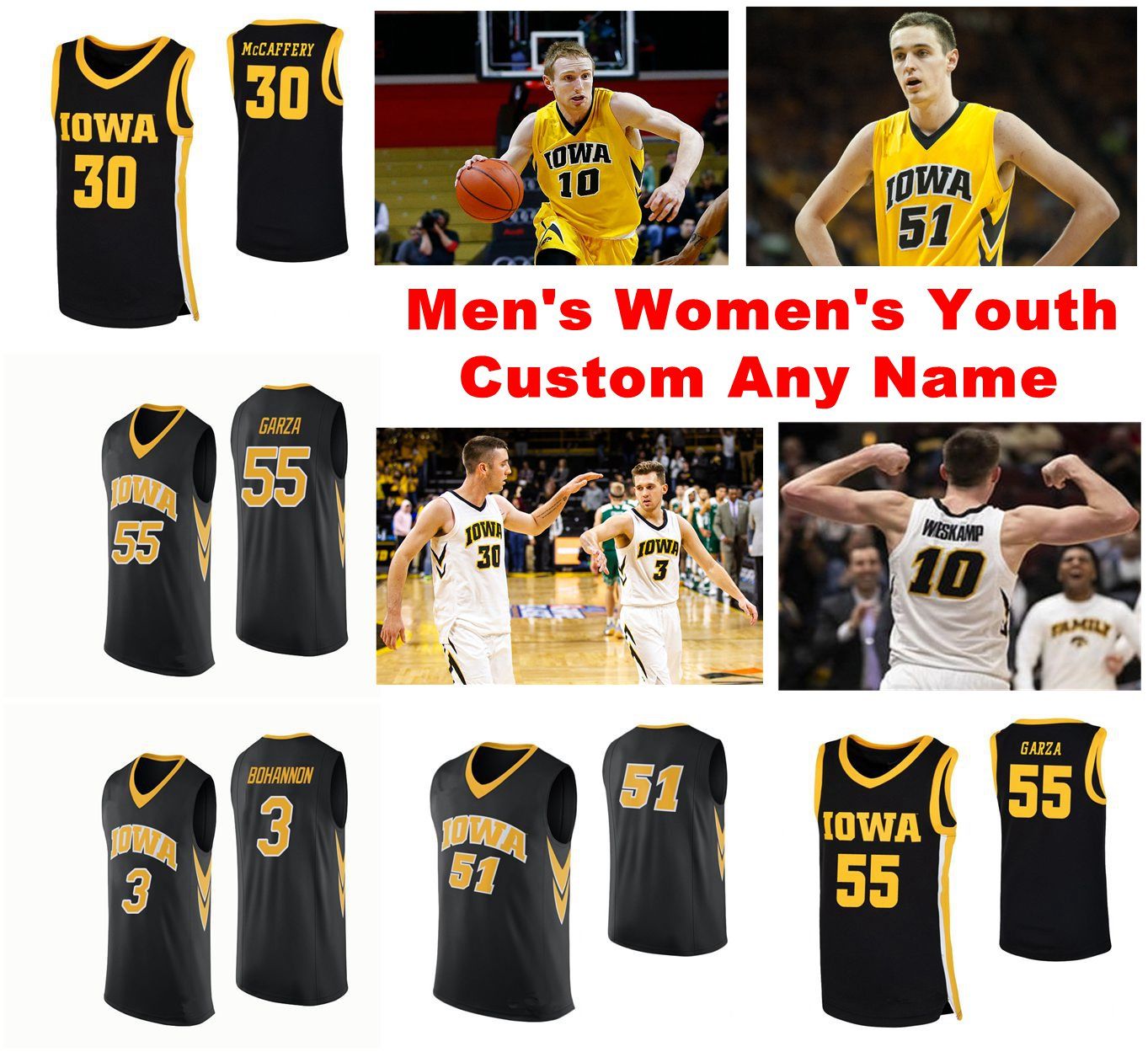 2020 Iowa Hawkeyes Jerseys Mens Michael Baer Jersey Joe Toussaint Jack