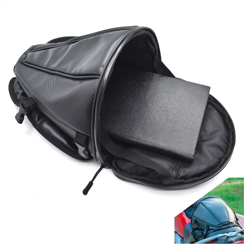 For Universal Motorcycle Tail Bag Seat Backpack Saddle Bag Rear Seat