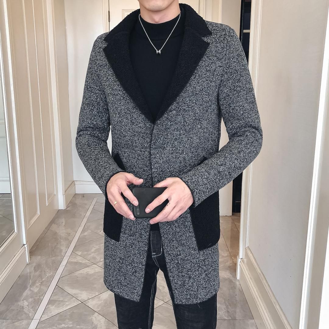 Damenmode Wollmantel Jacke Winter Zweireiher Slim Fit Oberbekleidung Graben