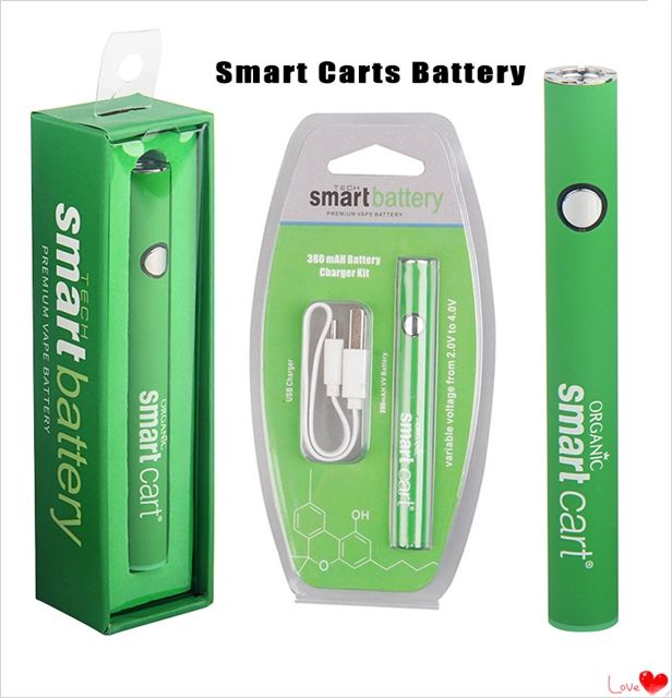 Smart Cart Battery 380mAh Push Button Preheat VV Variable Voltage