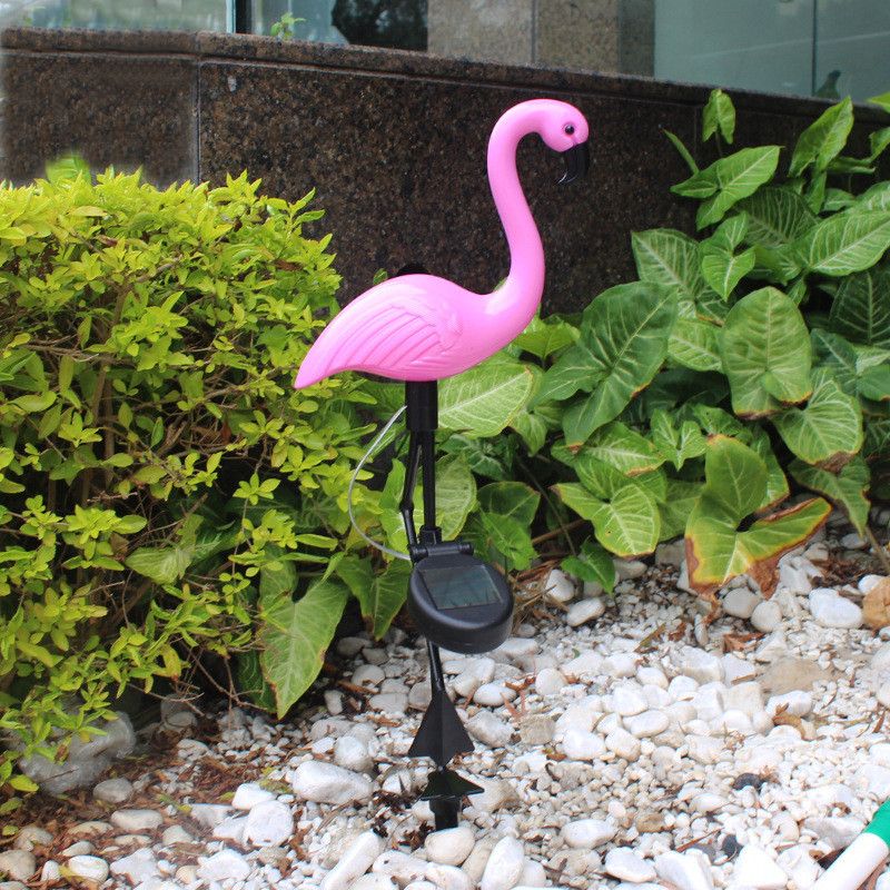 Solar Powered Flamingo Lawn Lamp Garden Decor Lights Waterproof Led Light For Outdoor Decorative Stake Lighting
