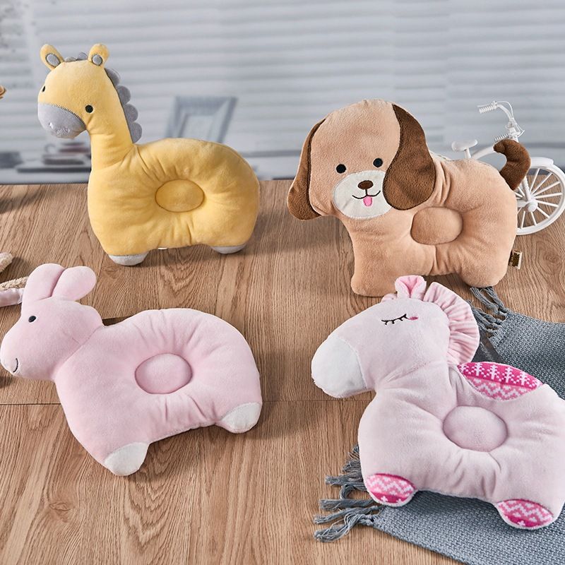 Newborn Cartoon Breathable Baby Anti-head Shape Pillow For 0-3 Years Old Baby