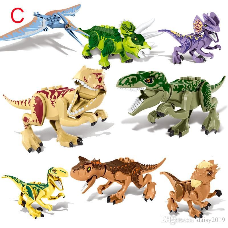 dinosaur assembling building blocks set