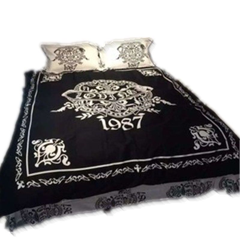 Tie Brand Crow Heart American Style Set Polyester Printing Bedding Tie Brand Crow Heart American Style Set Polyester Printing Bedding Duvet Cover 2 Pillowcase Queen Size Bedlinen Bedclothes Cotton Covers King