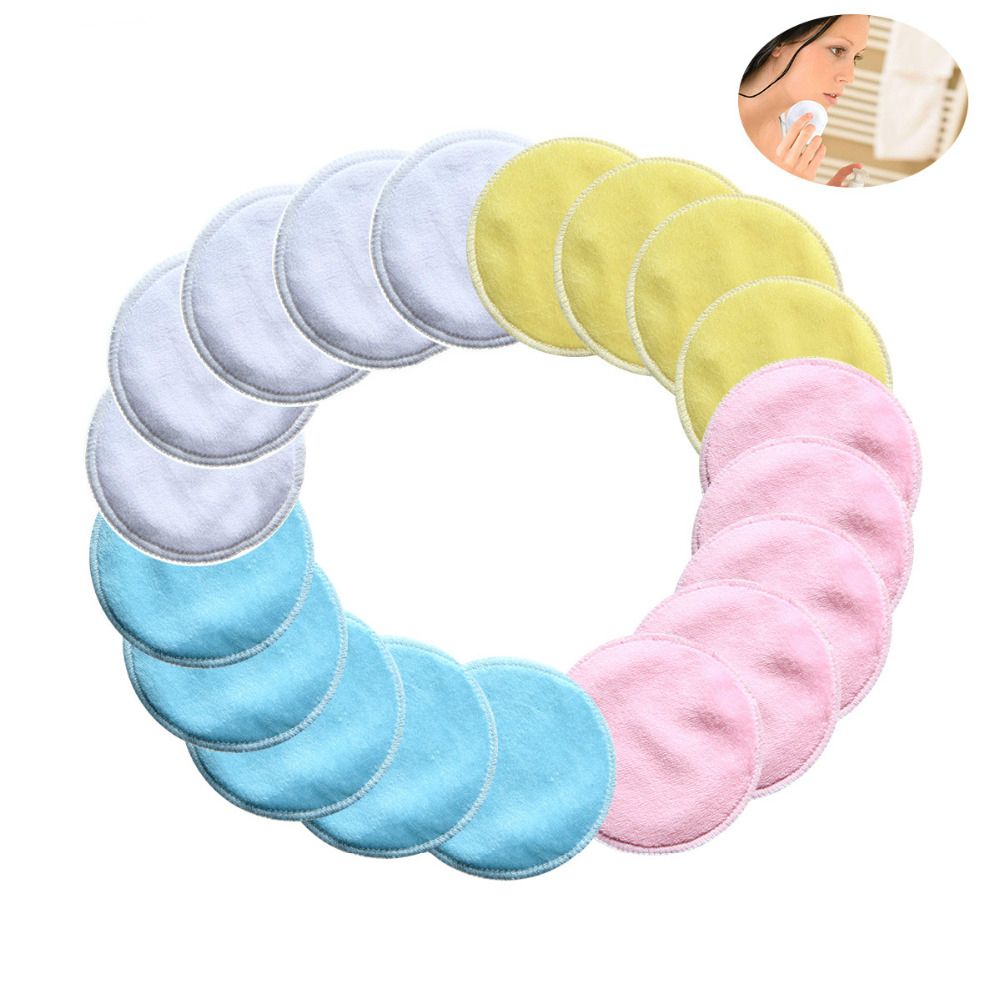 Reusable Eye Makeup Remover Pads Washable Bamboo Cotton Cloth Puff Wipes Face/Eye/Lip Clean