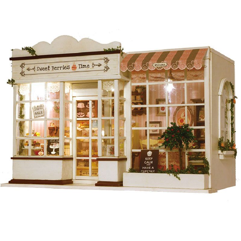 Miniature Dollhouse Furniture Kits Wooden Cake Model Diy Dolls Miniature Dollhouse Furniture Kits Wooden Cake Model Diy Dolls House Toys For Children Kids Birthday Xmas Gift Wierd Gifts