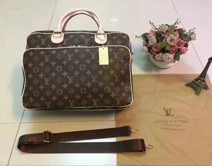 New Brand Louis Vuitton Mens Briefcase Business Package Laptop Bag Clutch Handbag Luxury ...