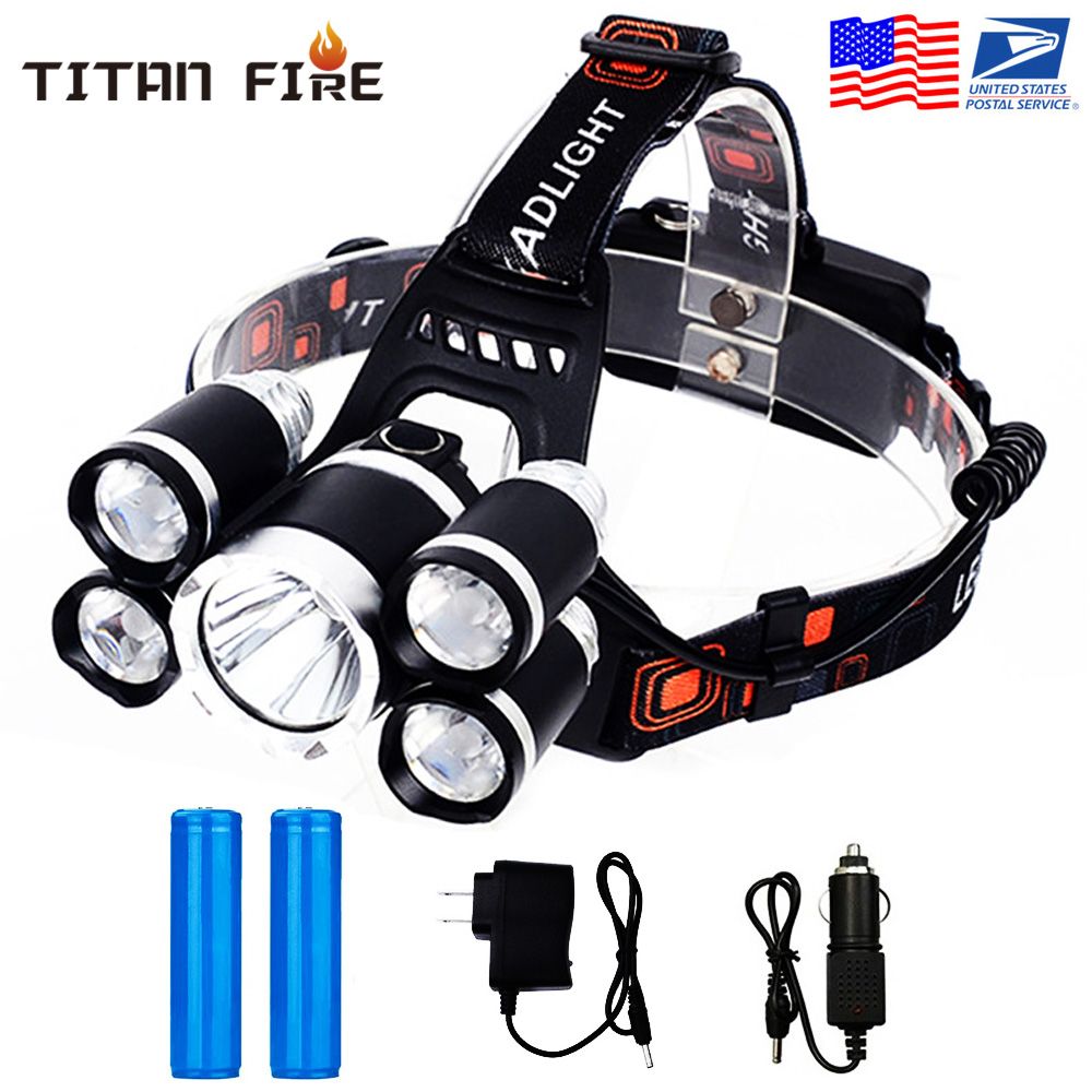 18650 Rechargeable Waterproof Headlamps Flashlight T6 Head Torch Light