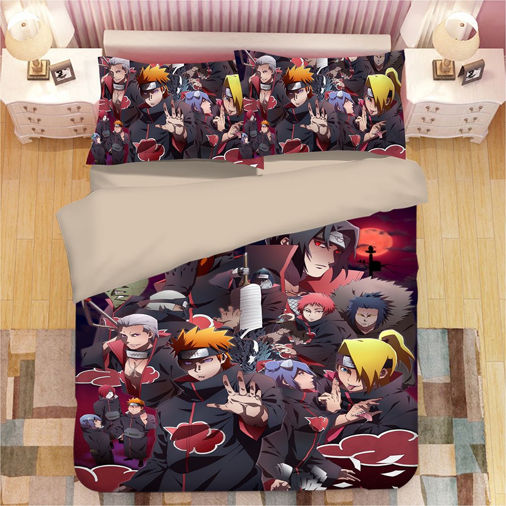 3d Bedding Set Naruto Print Duvet Cover Lifelike Bedclothes With See Larger Image
