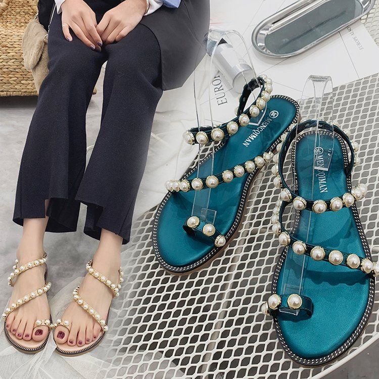 Zapatillas Playa Romana Niñas 2019 De Salvaje Sandalias Verano Cómodos Mujer Con Mujeres Pearl Zapatos Casuales Para Viaje Punta zqLSpMVGU