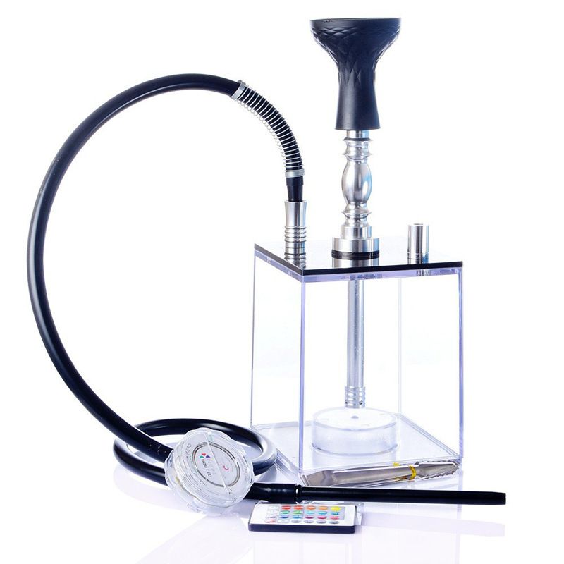 2020 Newest Square Hookah With LED Light Tobacco Smoking Shisha