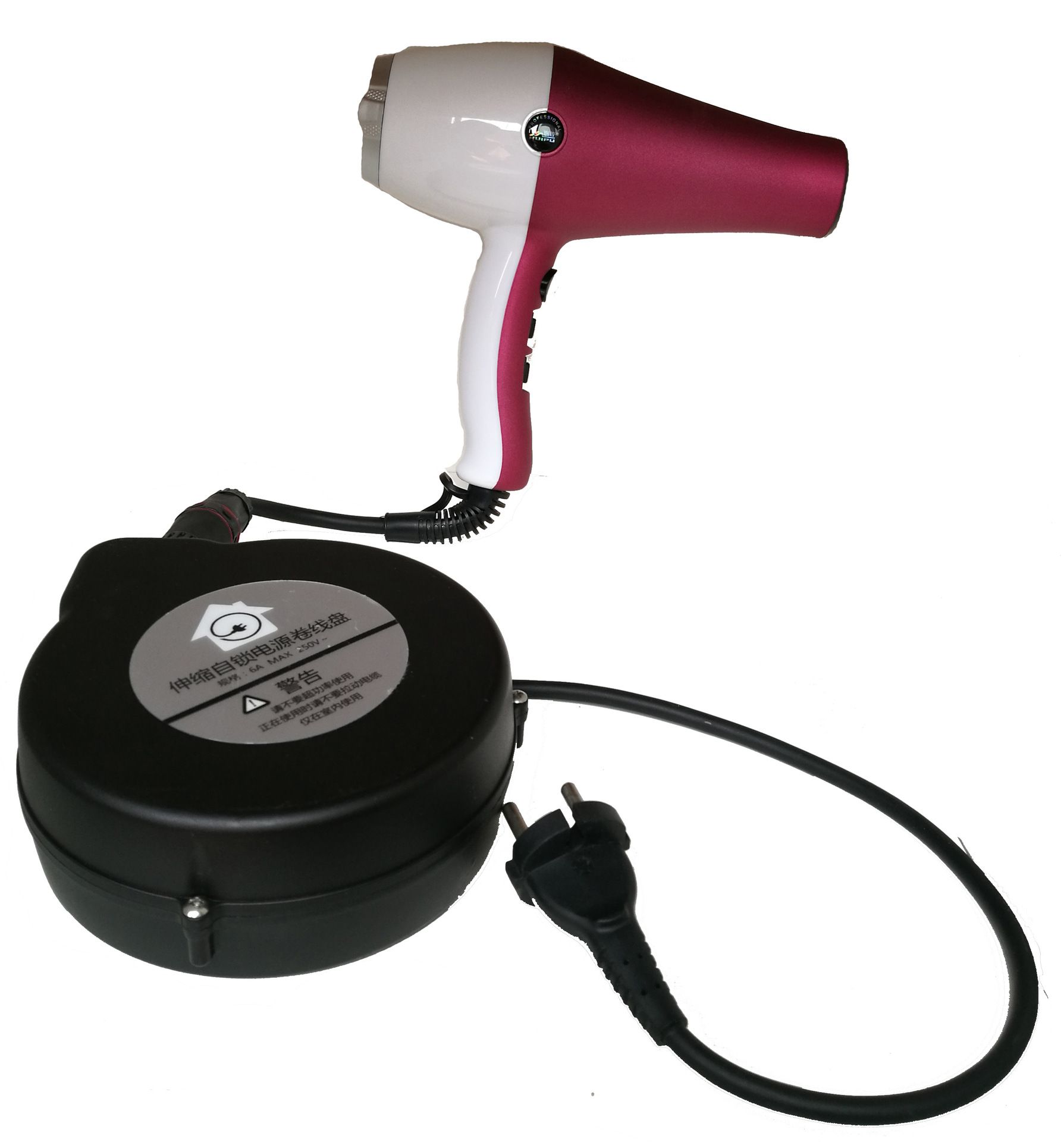 1.0mm Hair Dryer Power EU Cord Automatic Reel Reeling Mobile Power Reel