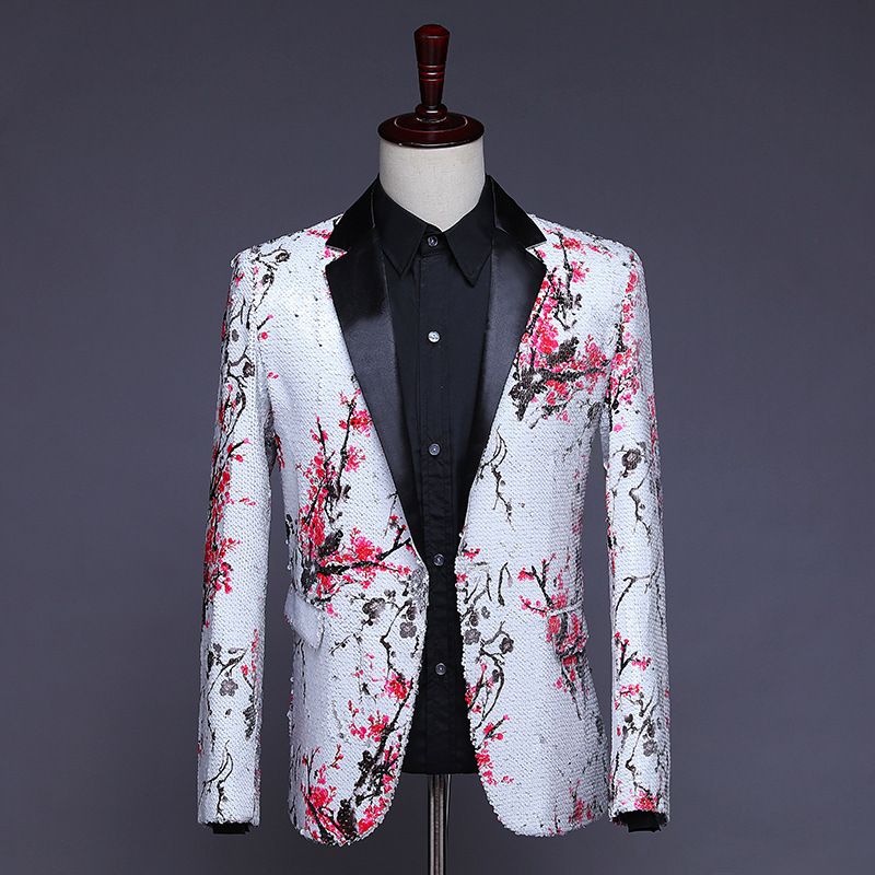 red sequin suit jacket