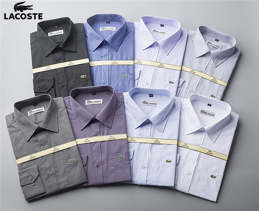 Brand Men's Business Casual Shirt Mens Long Sleeve Striped Slim Fit