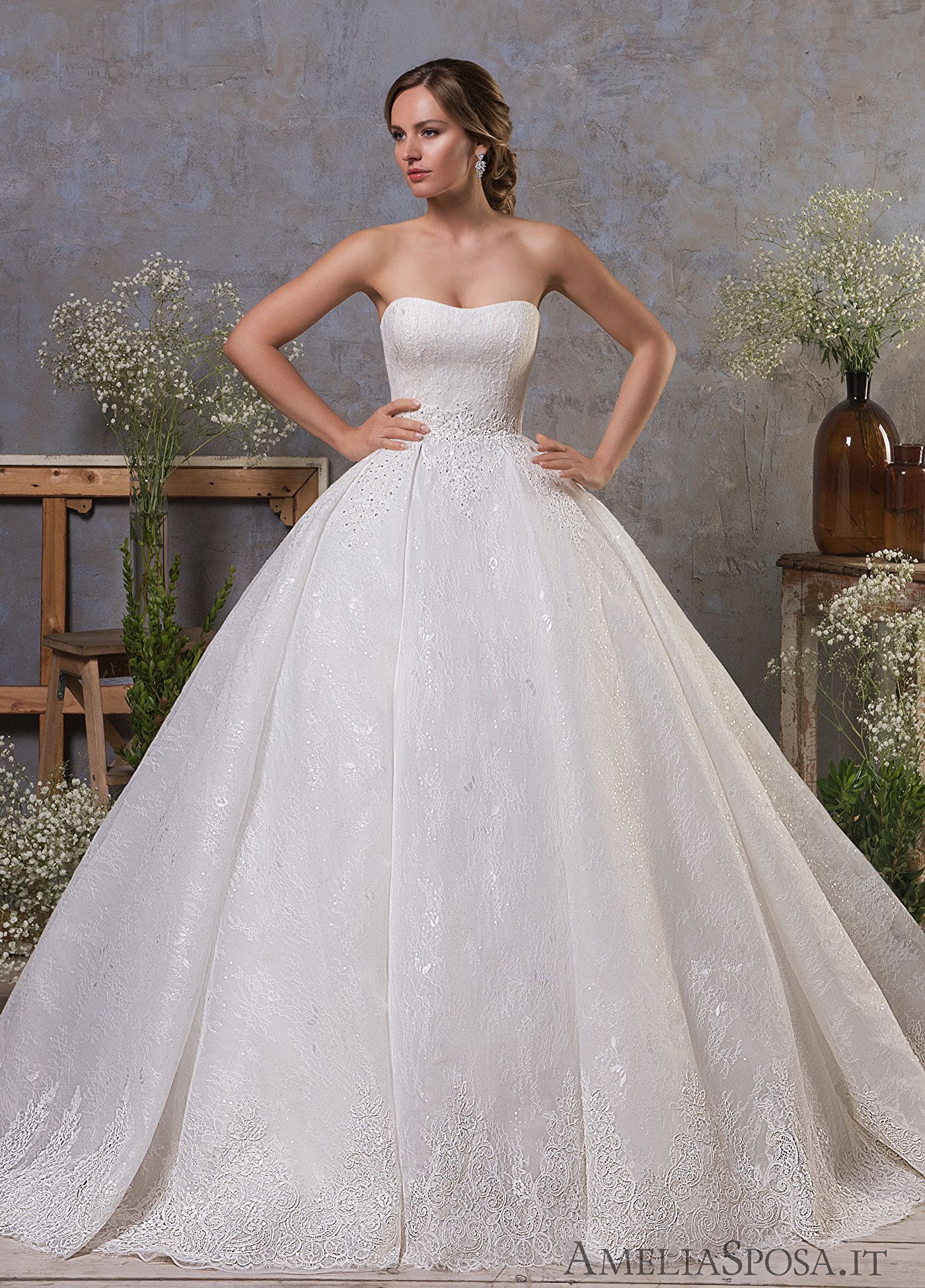 princess strapless wedding dresses